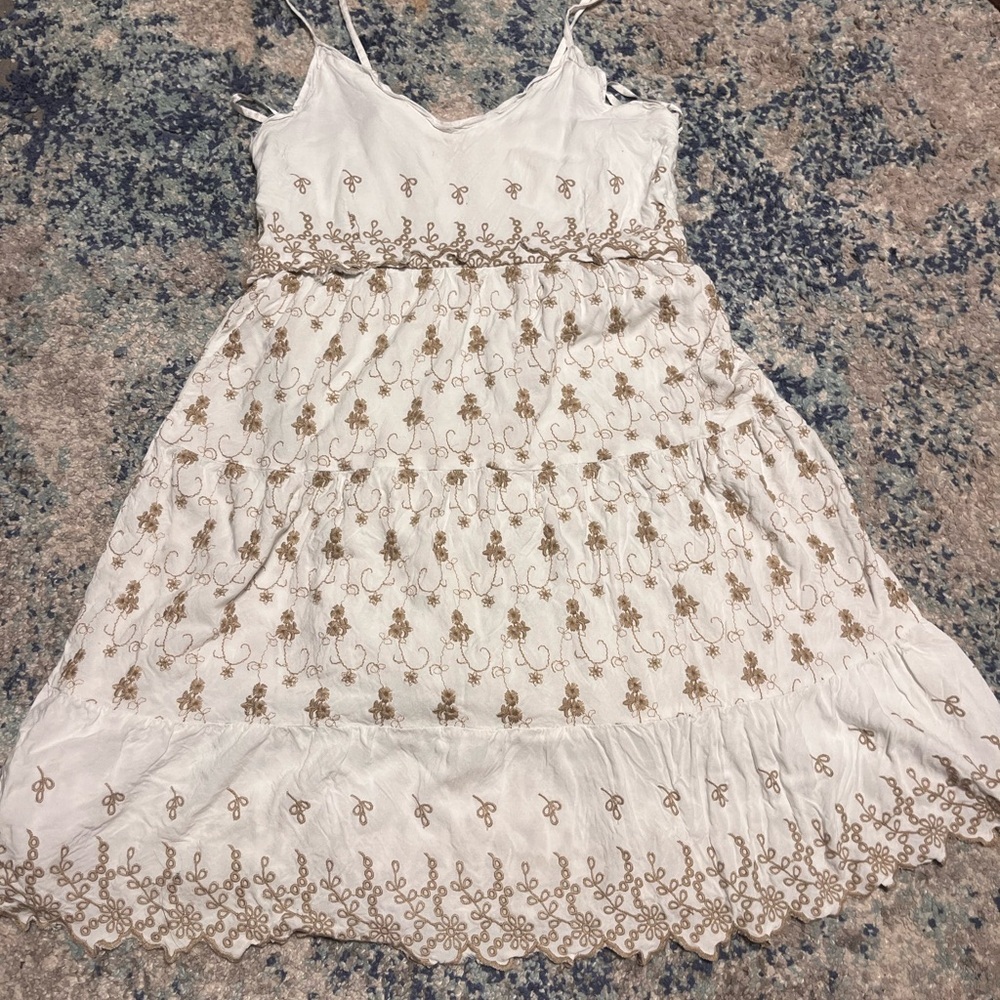 Jessica Simpson White Embroidered Midi Dress – Size L - Picture 1 of 2